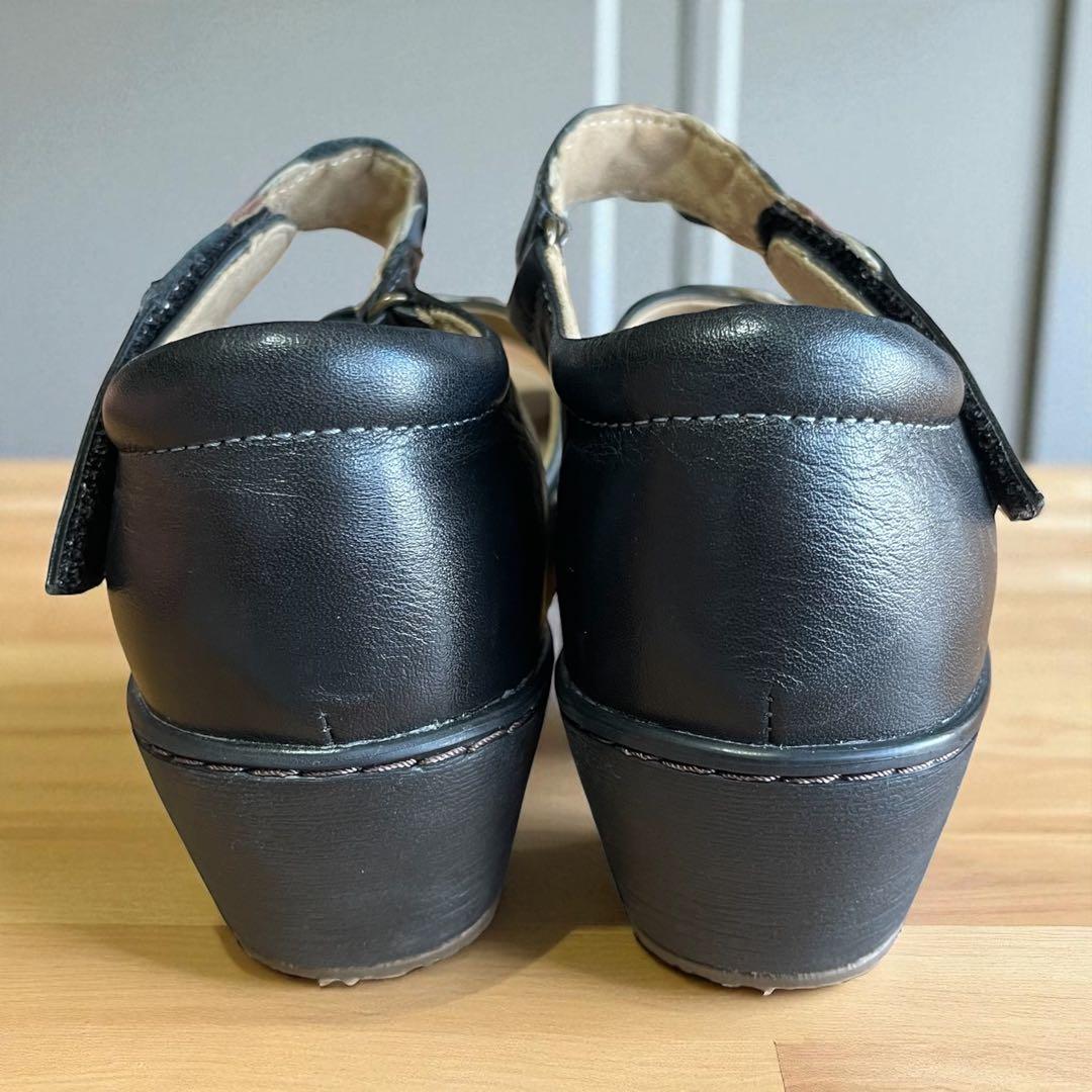 美品 ムーンスター スポルス ブラック レディース サンダル　LL