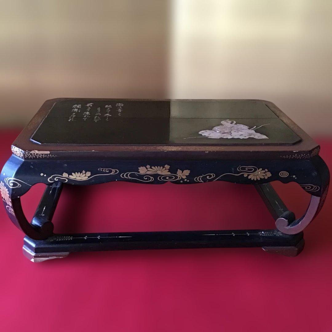 香炉台「大納言公任」和歌　螺鈿細工　江戸期後期〜明治初期