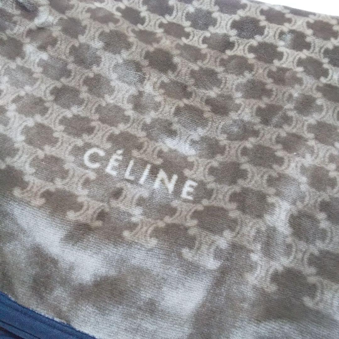 セリーヌ毛布ハーフケットマカダム柄ブラウン未使用品