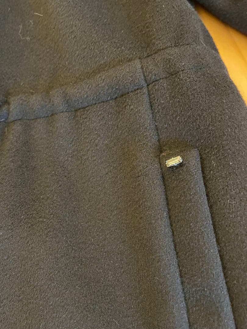 SPORTMAX フォックスファー付きブラックコート