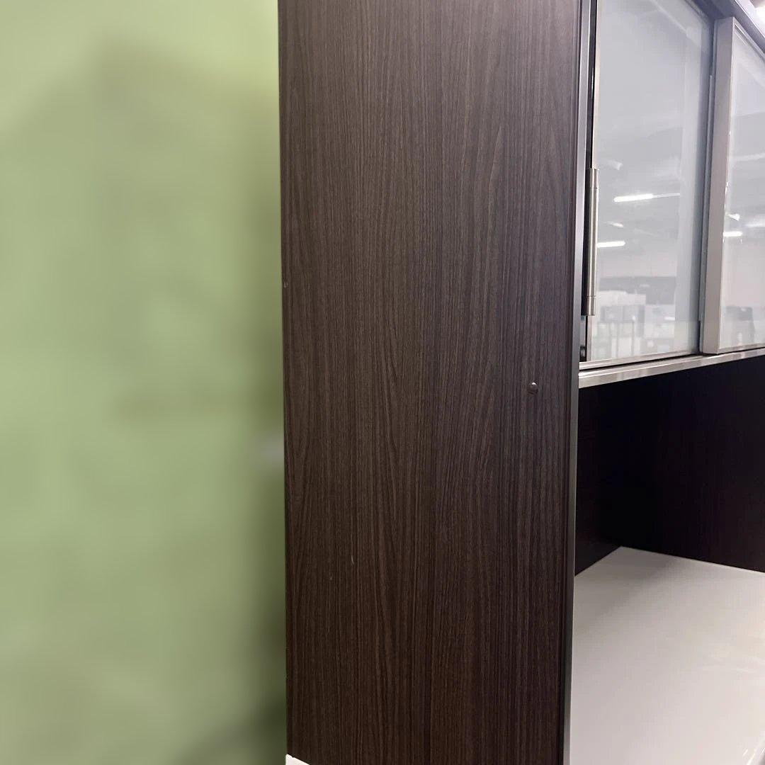 ニトリ 木製食器棚 ダークブラウン ガラス扉付き インテリア 家具
