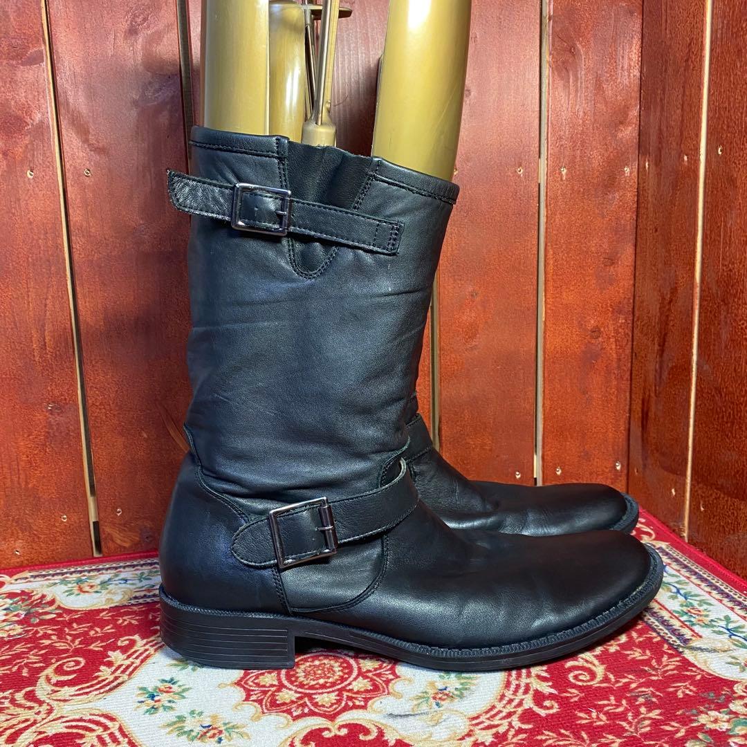 Hawkins エンジニアブーツ　9H ブラック　レザー　ベルト