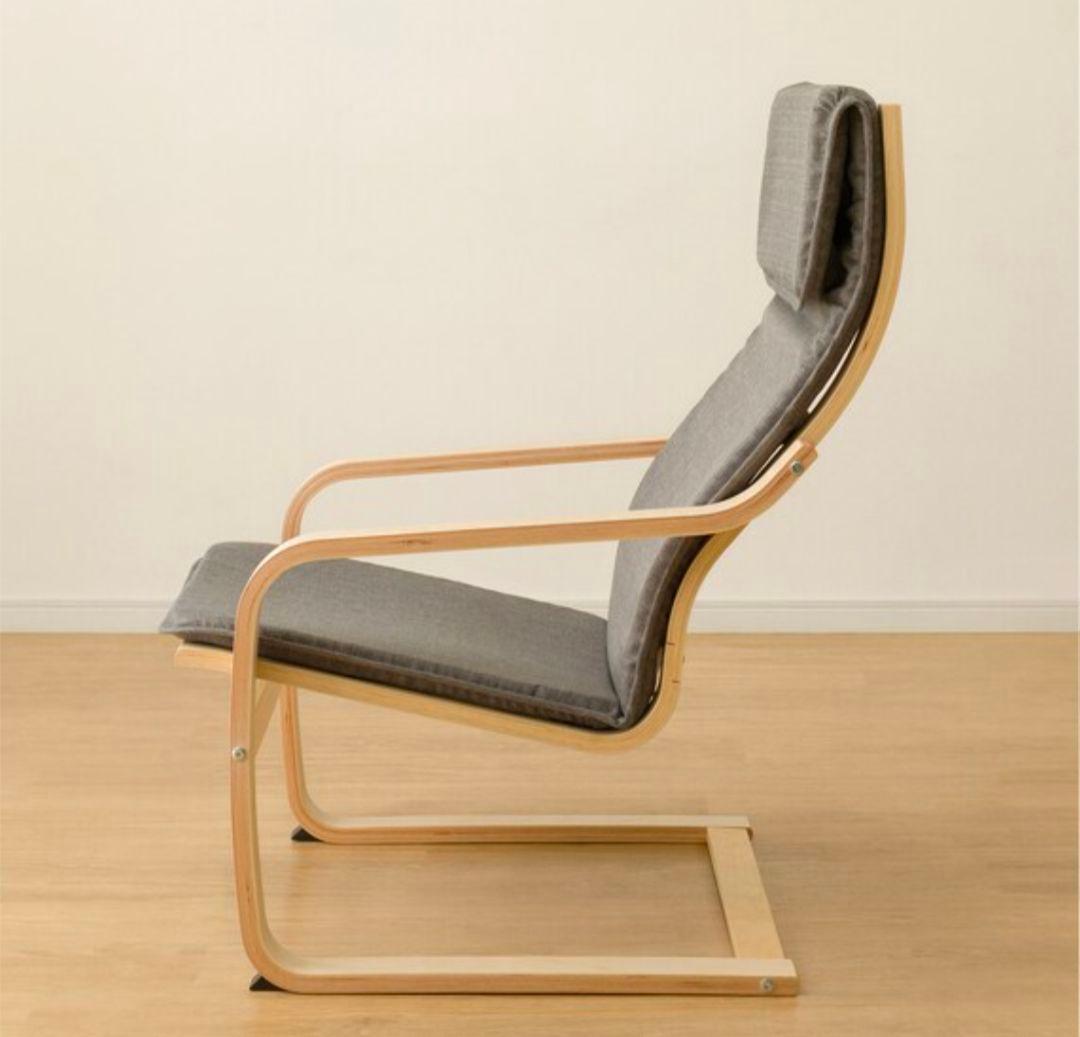 未使用ニトリ北欧風アームチェア（組み立て必要）グレー