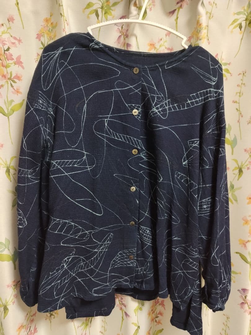 群言堂 ネイビー 長袖シャツ