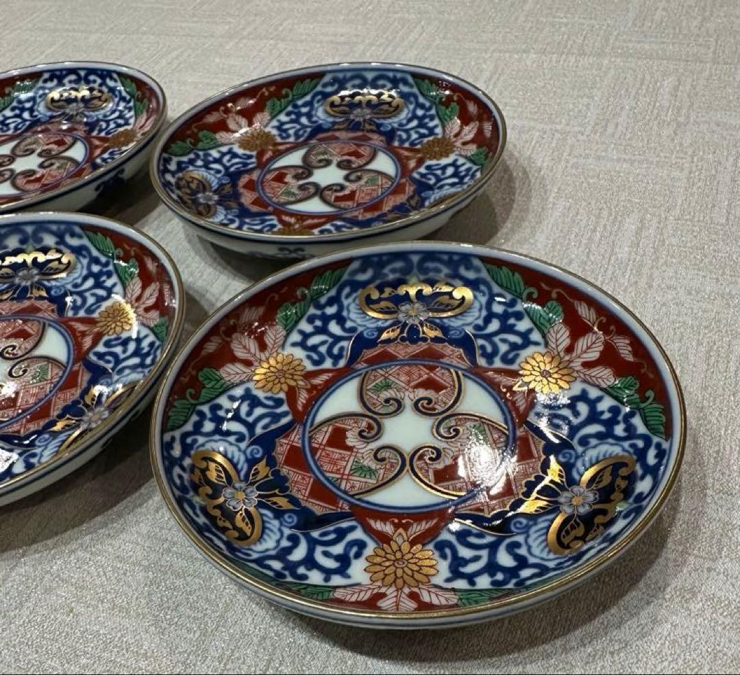 有田焼 賞美堂 其泉窯　古伊万里見込地紋　小皿 5枚セット