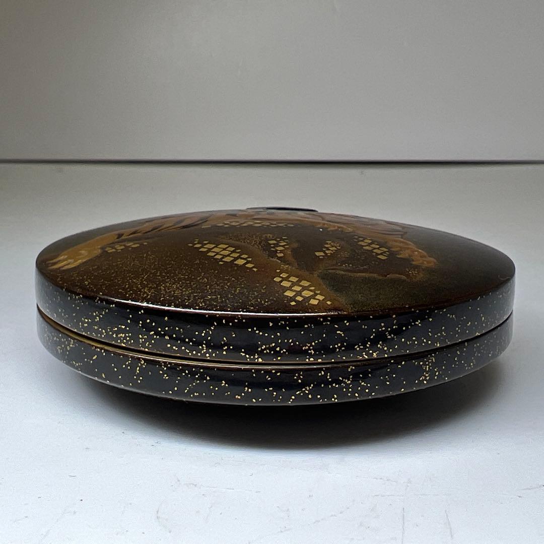 桂峰 極上盛上蒔絵 虎に月 蒔絵 香合 東キ7-1123☆2F トヒエサ