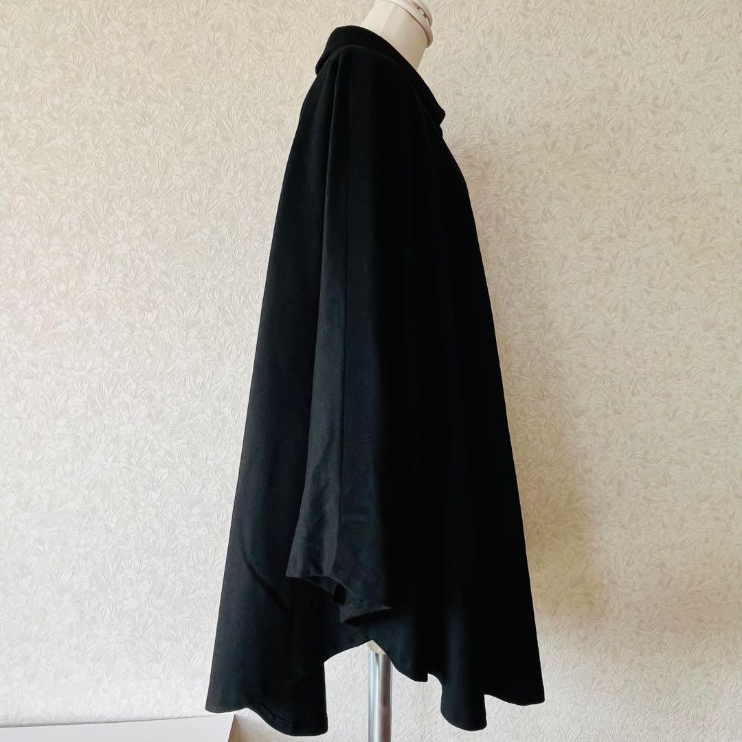 希少✨FUJII KEORI 藤井毛織　カシミヤ100% ポンチョ　黒　日本製
