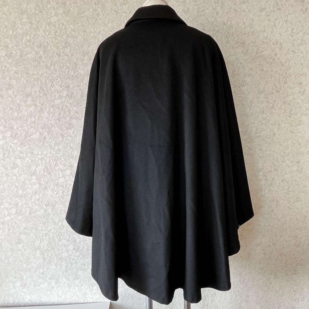 希少✨FUJII KEORI 藤井毛織　カシミヤ100% ポンチョ　黒　日本製