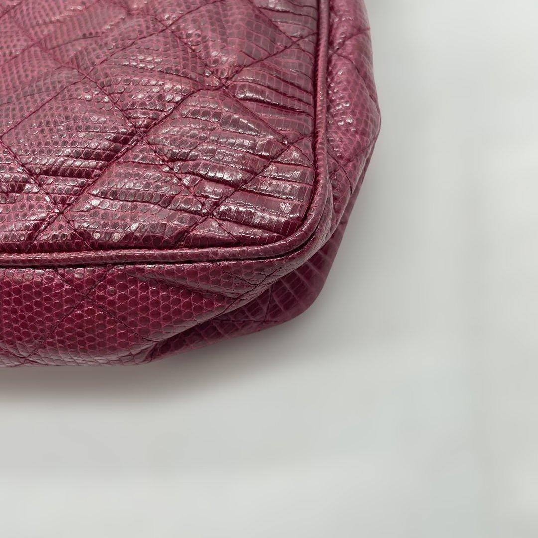CHANEL シャネル リザード　チェーン　ショルダーバッグ マトラッセル