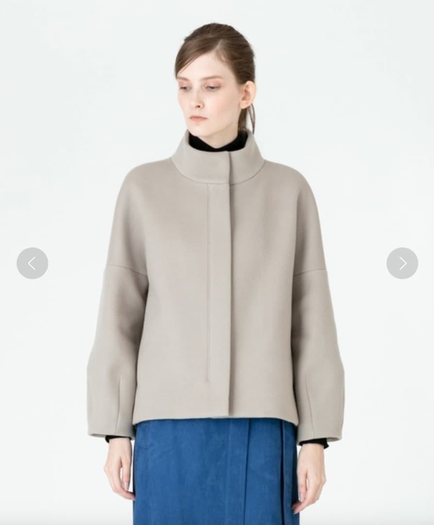 allureville ショートビーバースタンドコート グレー サイズ2(M)