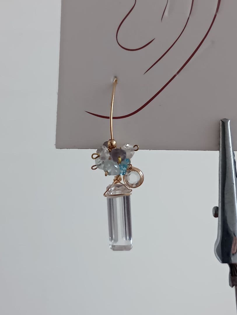 454 14kgfピンクアメジストリーフカットのチャーム