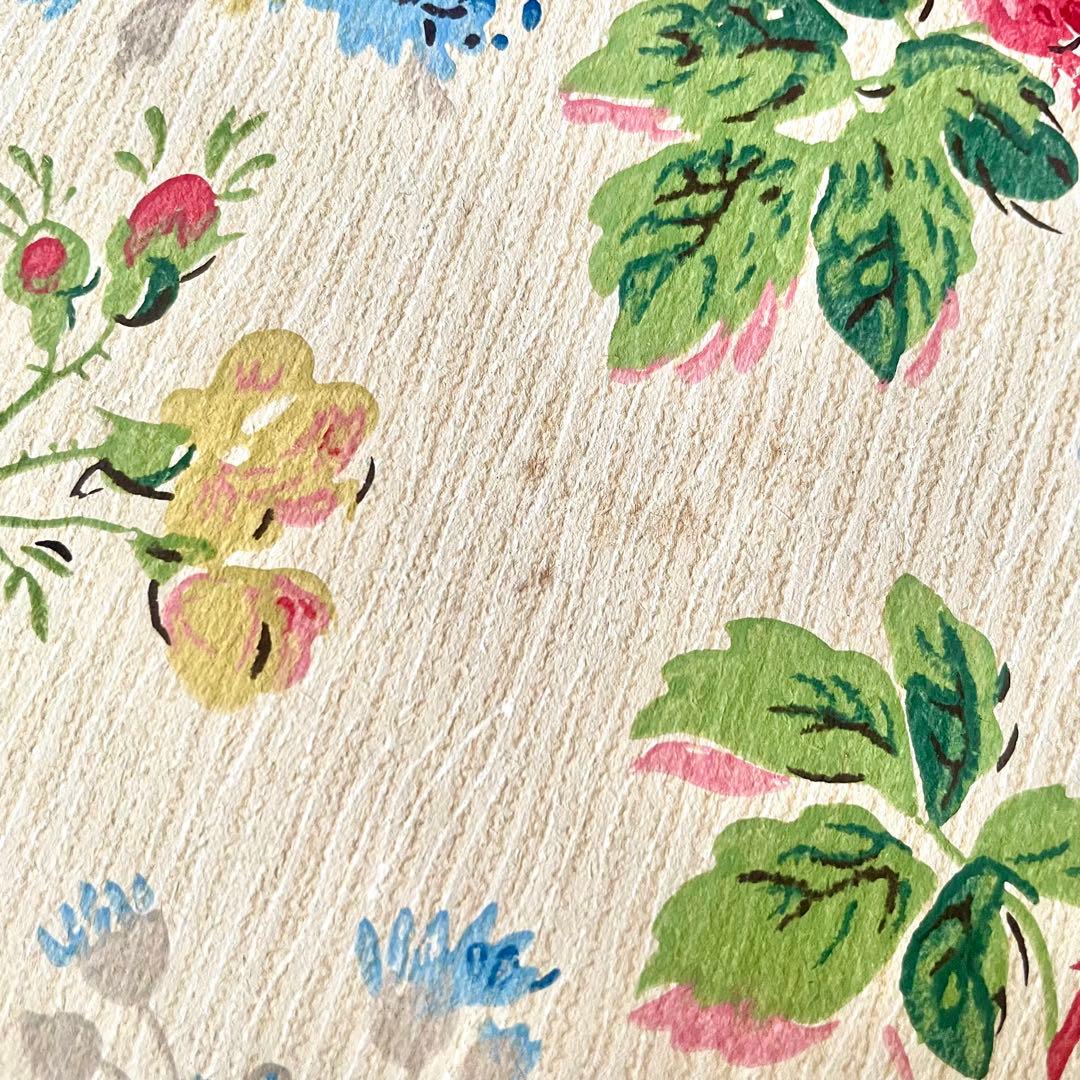 luビスケッツ　ローズ柄壁紙　ウォールペーパー　検フランスアンティーク