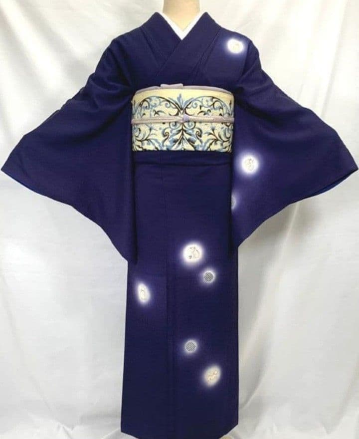 正絹　袷　猫模様　付下げ