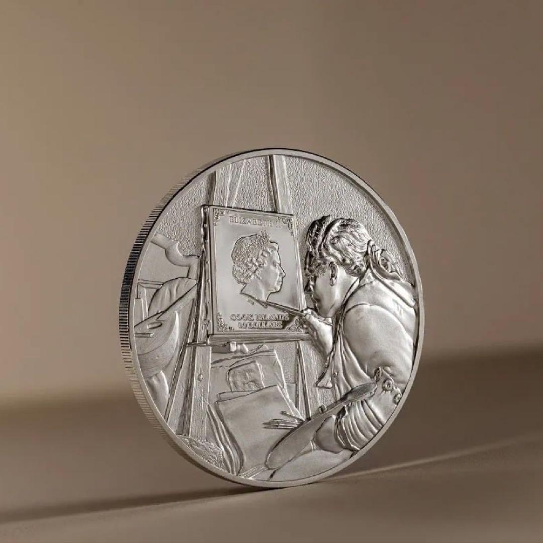 銀貨 クロード・モネ 立体油絵 2オンス 2oz 純銀 プルーフ 両面主役