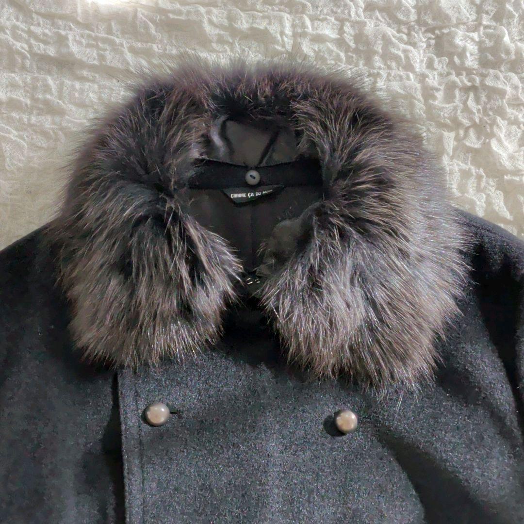 コムサデモード ナポレオンコート シルク アンゴラ ウール 大きいサイズ15号