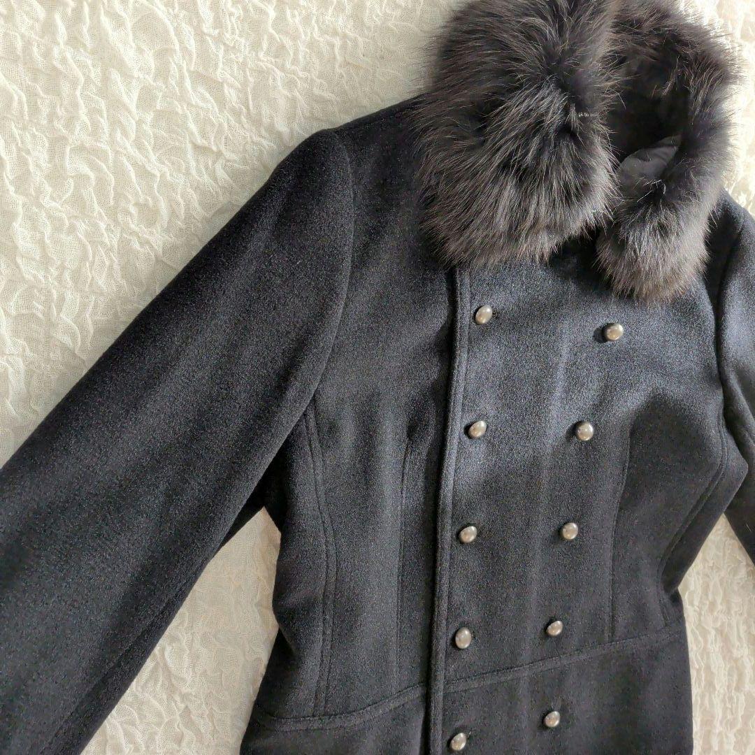 コムサデモード ナポレオンコート シルク アンゴラ ウール 大きいサイズ15号