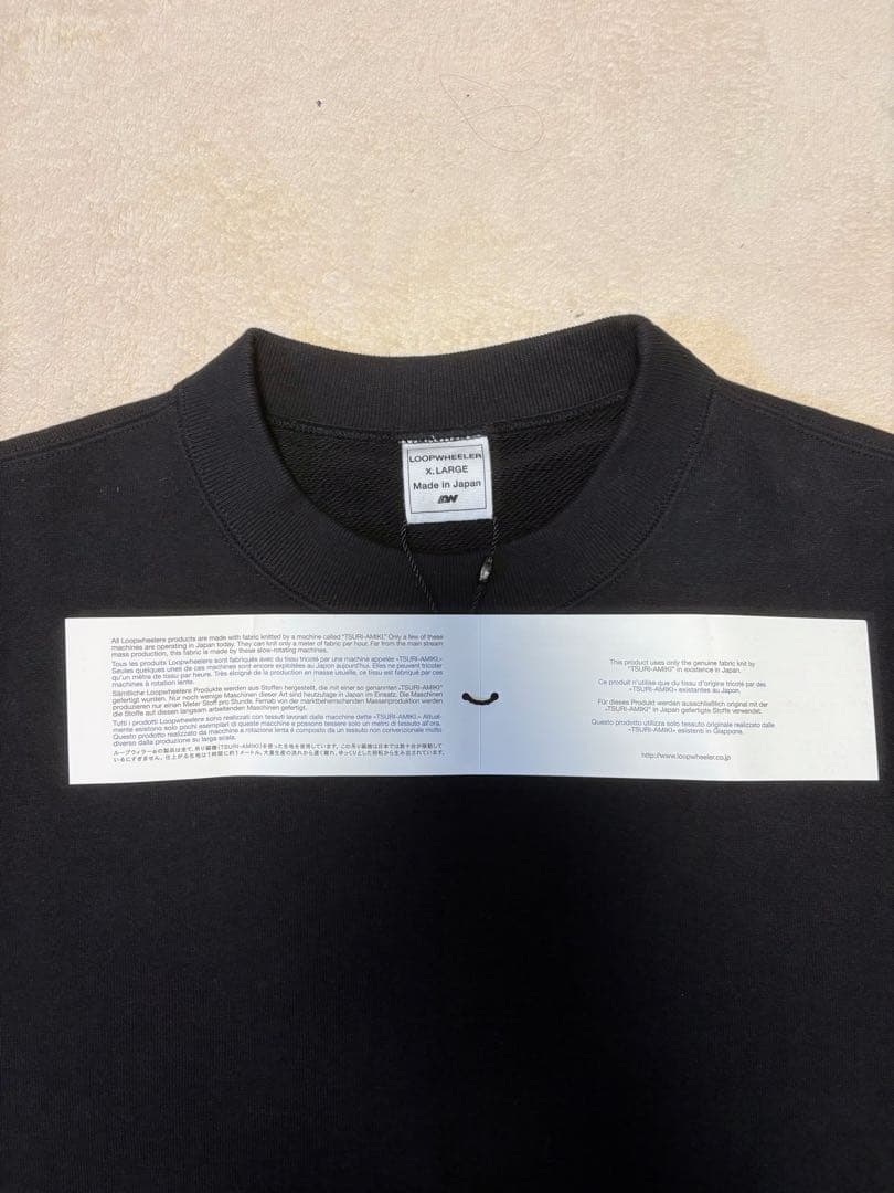 LOOPWHEELER ループウィラー　LW360 ブラック スウェット