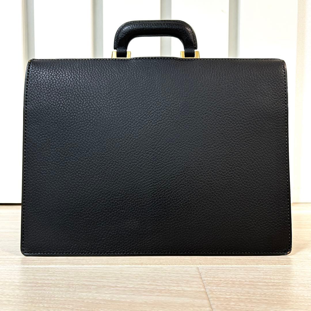 GINZA TANIZAWA 銀座タニザワ ダレスバッグ 本革 真鍮錠前付き 黒