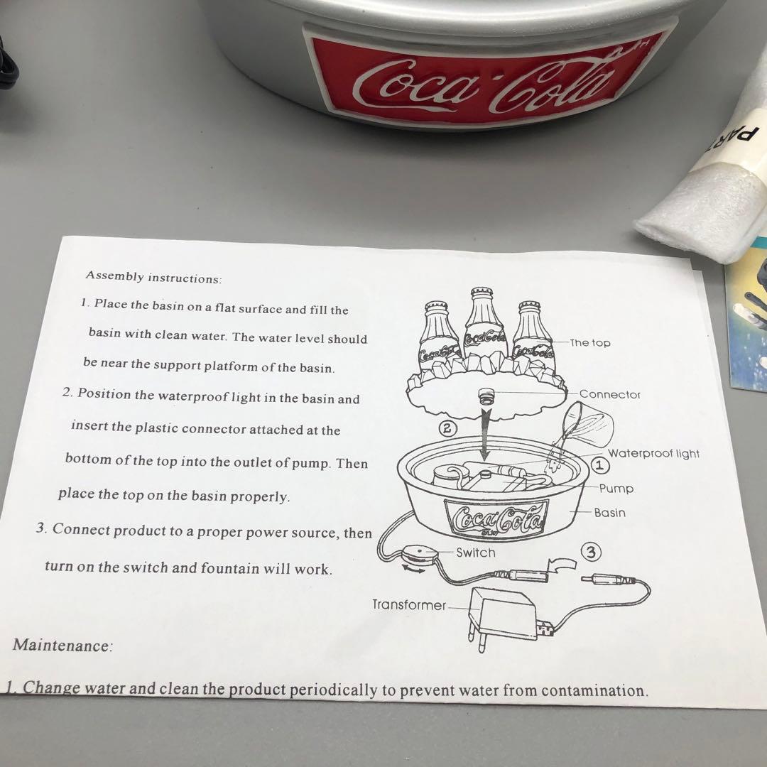希少アメリカビンテージコカコーラボトル水が流れて光るクーラーボックスディスプレイ
