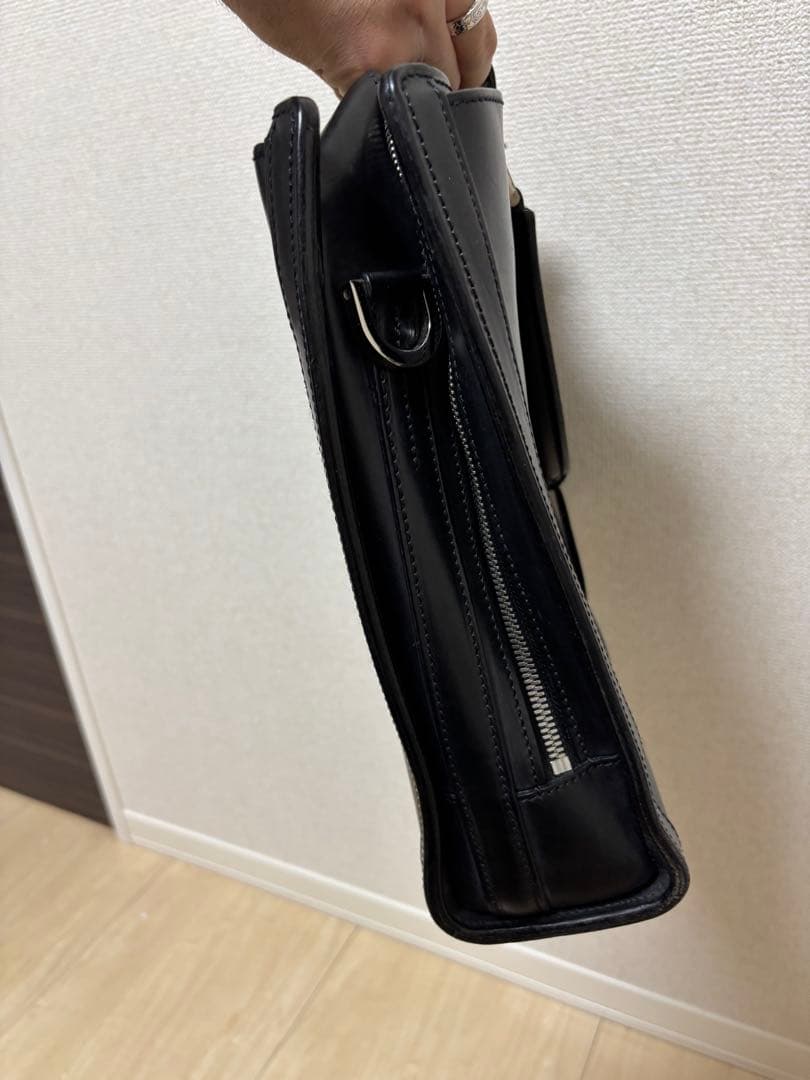 万双　ブライドル　シングル天ファスナー　黒　ブリーフケース　ビジネスバッグ