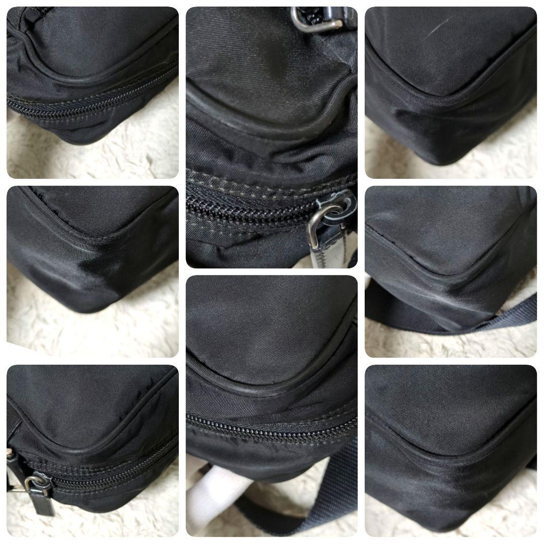 近年モデル PRADA テスートナイロン 三角プレート カメラバッグ ブラック