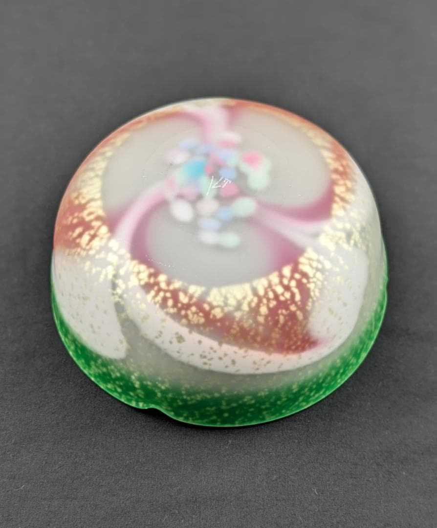 石井康治　花弁紋金彩手吹きガラス鉢