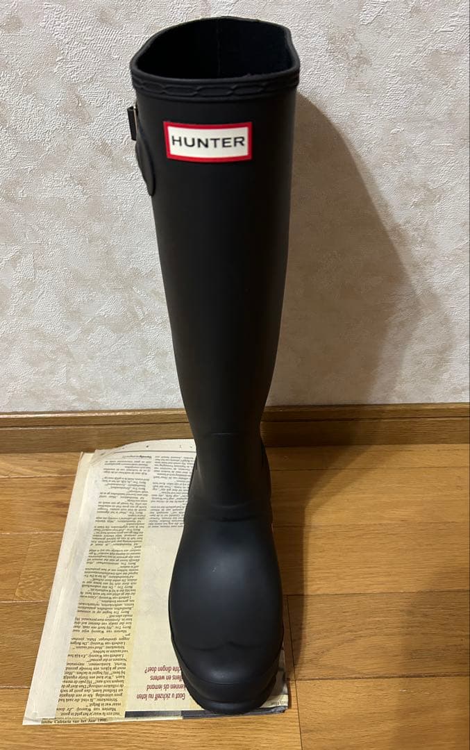 HUNTER ハンター ロングレインブーツ 黒 25センチ