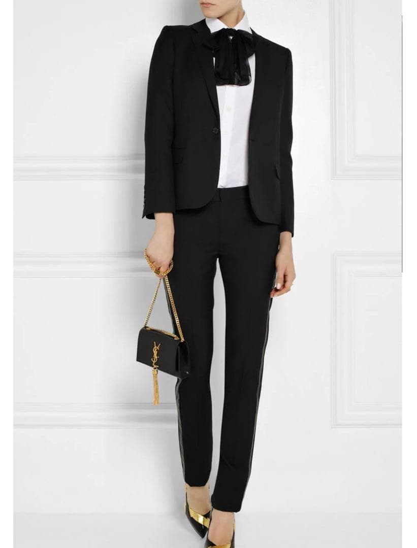 中古美品　Saint Laurent Paris チョーカー リボン シルク