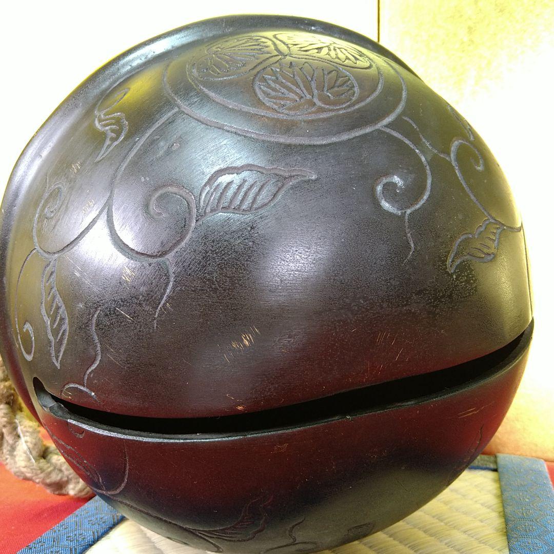 けんちゃん東照宮鈴徳川三つ葉葵古銅大鈴常雲作木箱入元禄元年五月吉日仏教美術