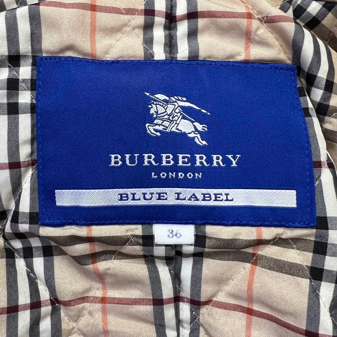 バーバリー♡モッズコート　ラクーンファー　ノバチェック 黒　36 S