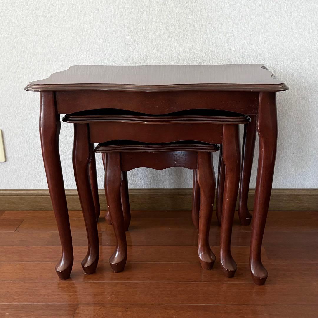 木製　ネストテーブル　入れ子　アンティーク　3個セット　まとめ売り