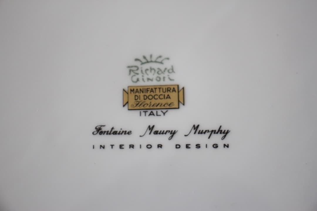 イタリア　リチャードジノリ　ドッチア窯　３０cm　金彩プレート　グリーン