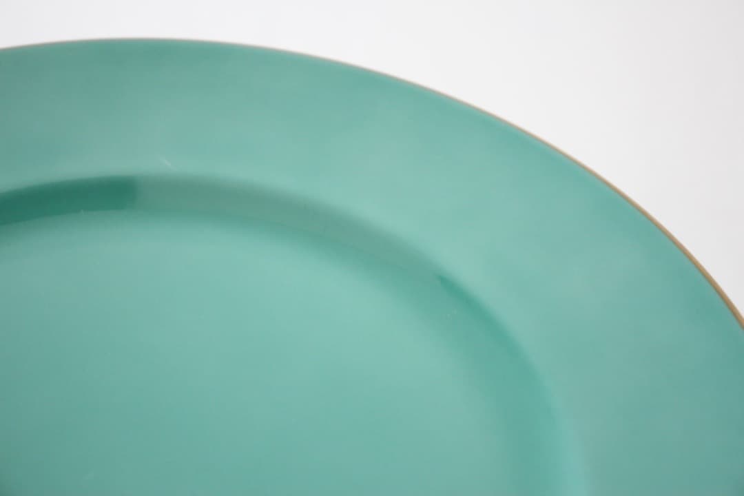 イタリア　リチャードジノリ　ドッチア窯　３０cm　金彩プレート　グリーン