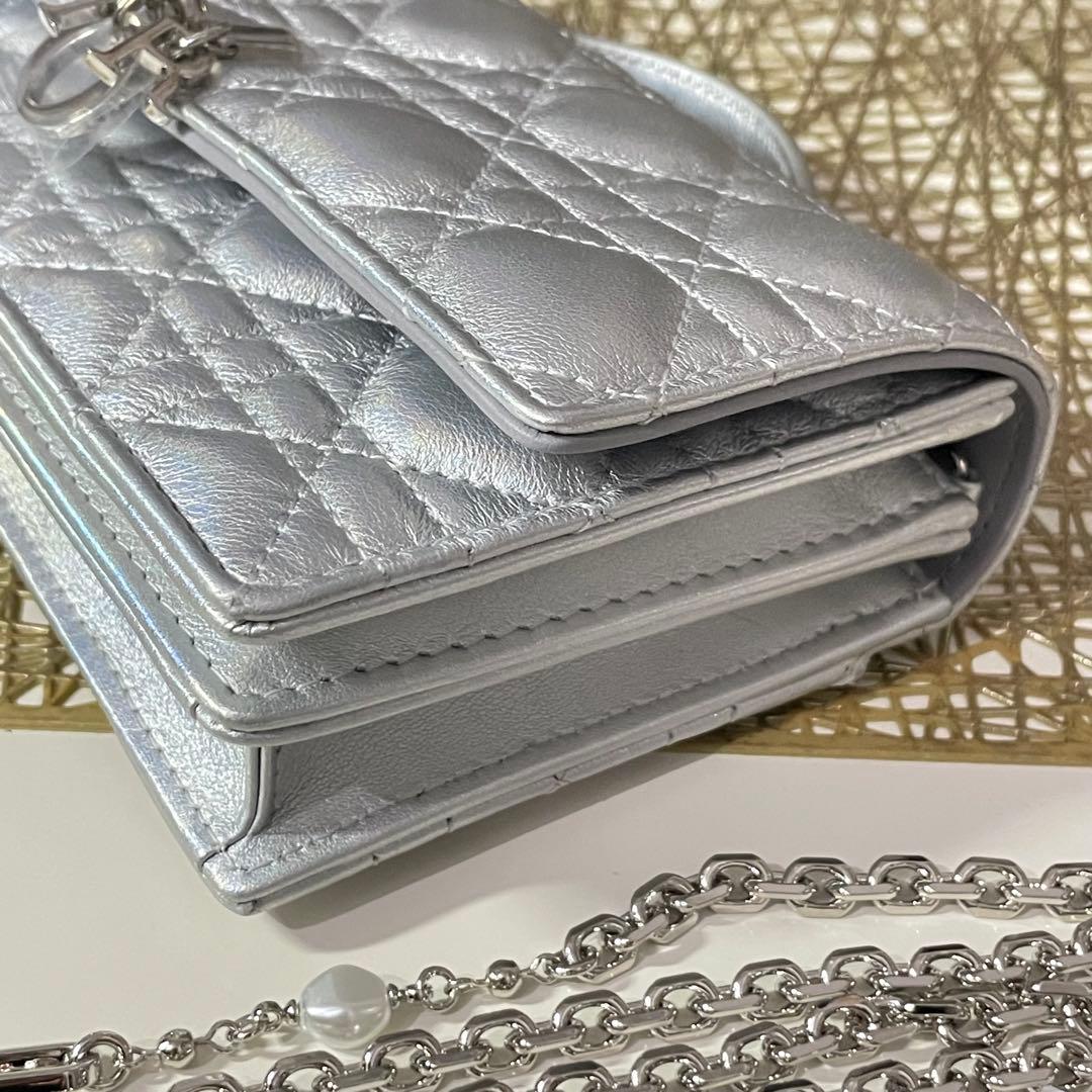 DIOR My Dior ミニバッグ ラムスキン ショルダーバッグ シルバー