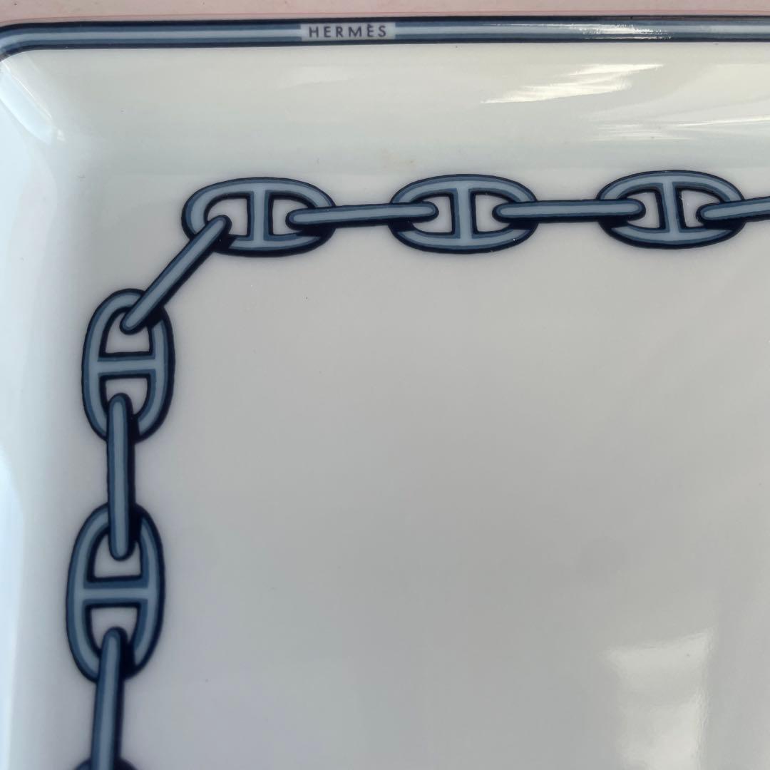 【未使用】HERMES シェーヌダンクル スクエアプレート トレイ 皿