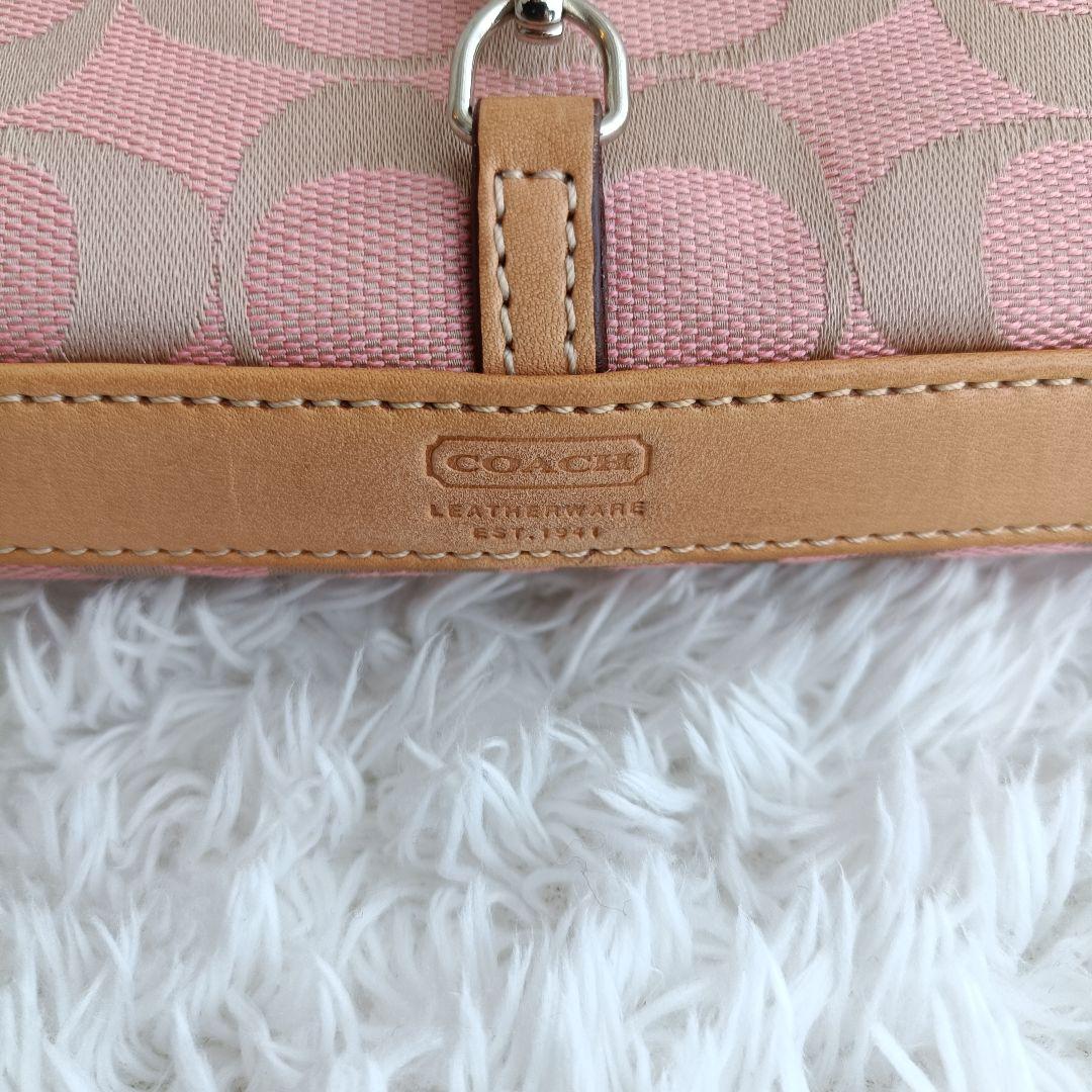 【美品希少色】コーチ ワンショルダー シルバー金具 シグネチャー キャンバス