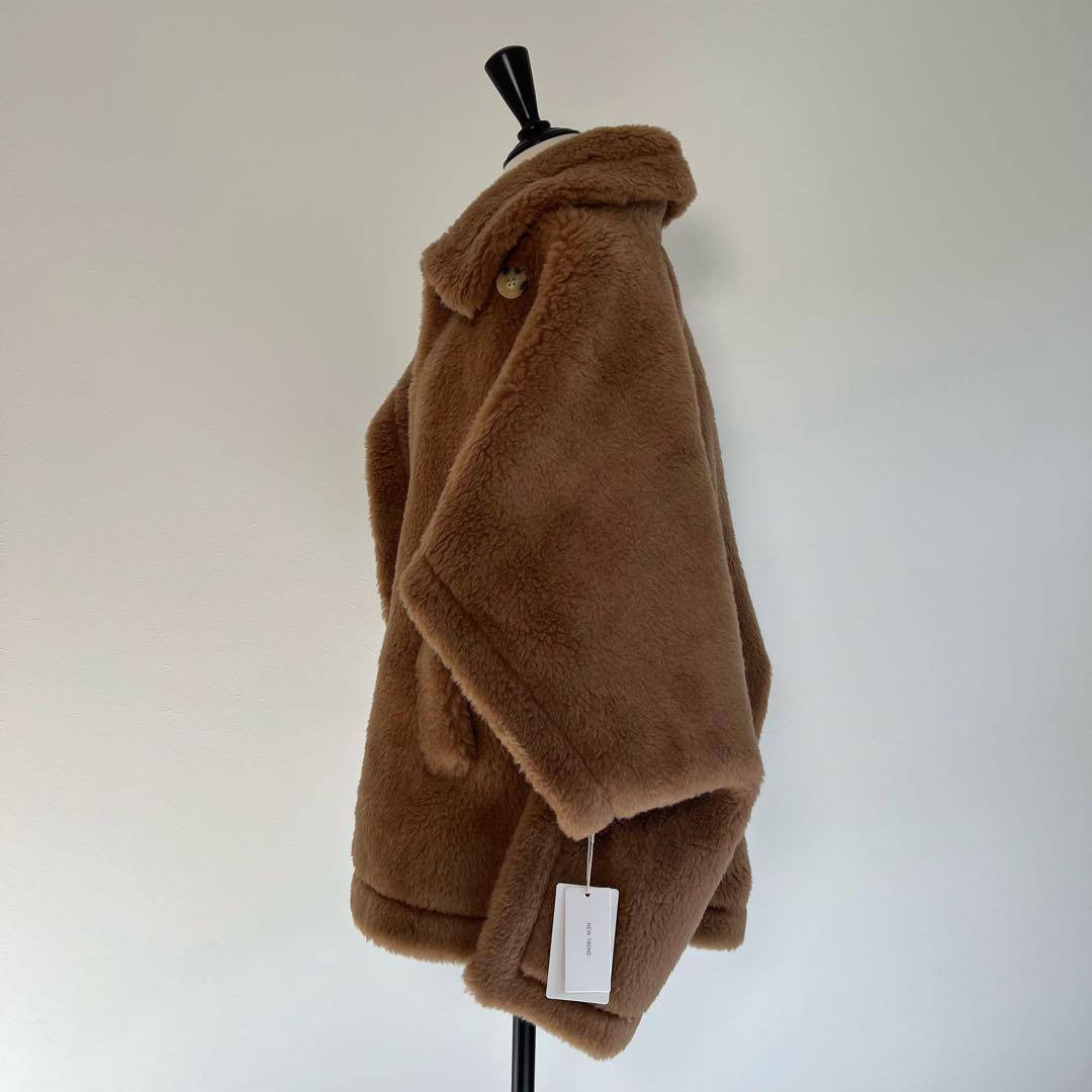 新品未使用 ベアポンチョ　アルパカ素材 ライトブラウン テディベア ケープ