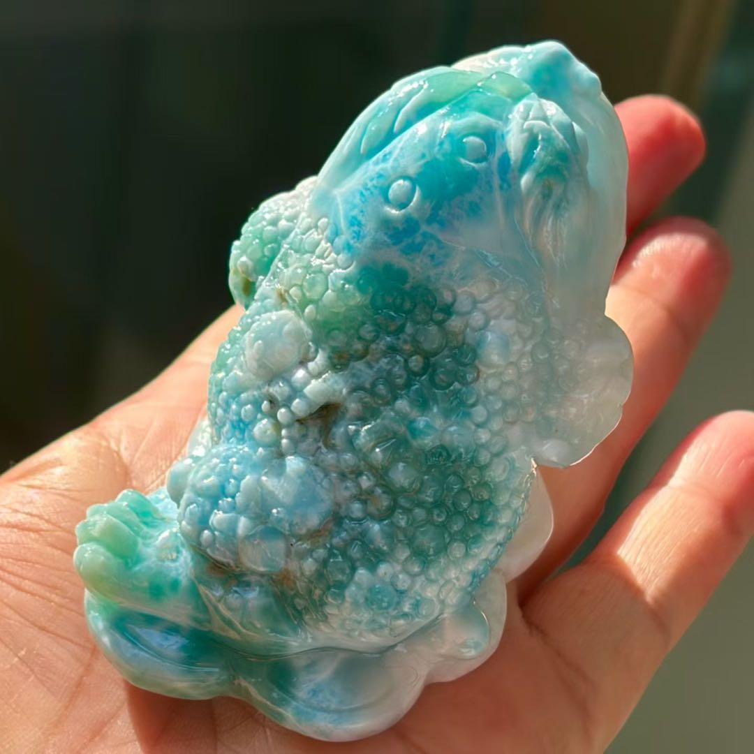 天然無処理　ラリマー 金蟾