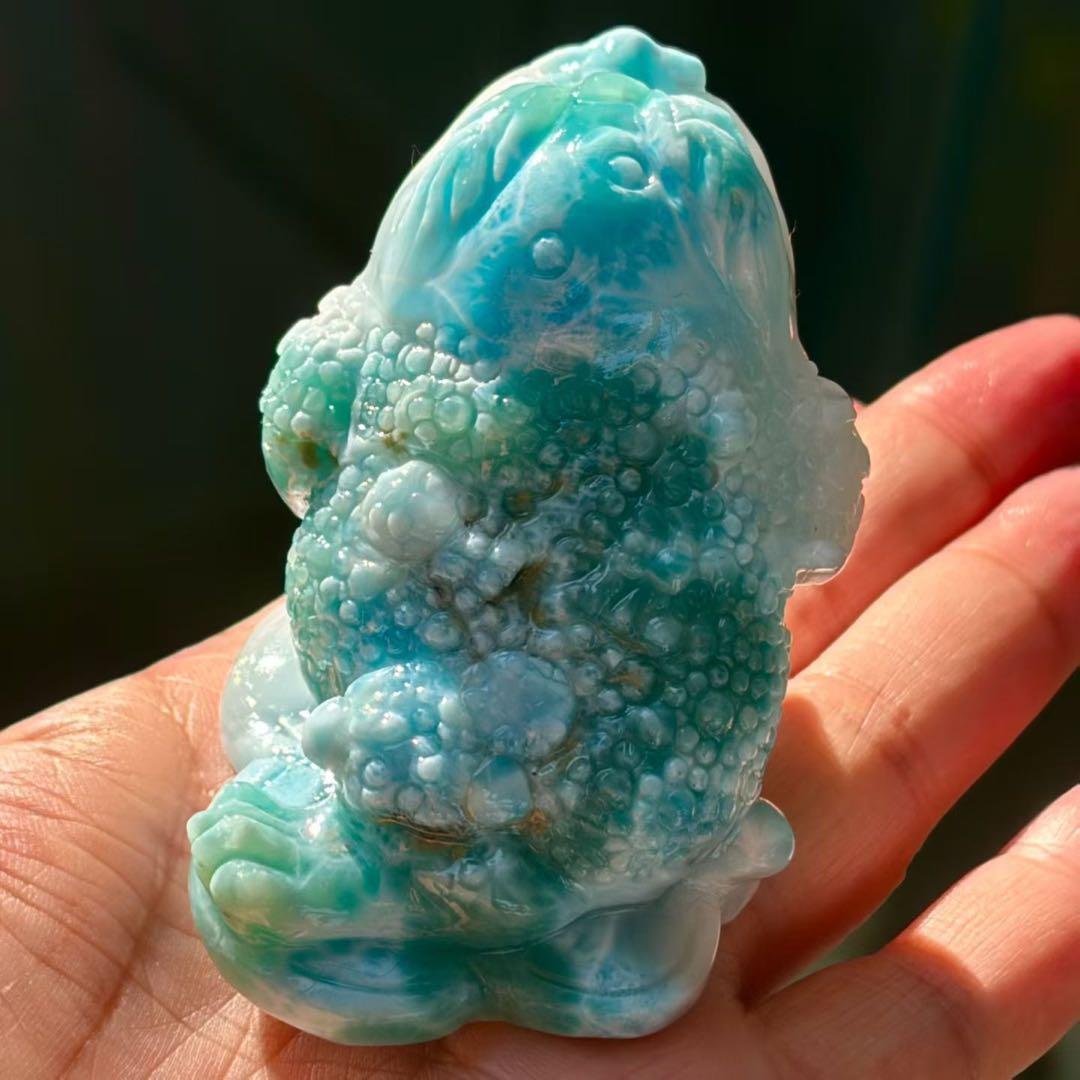 天然無処理　ラリマー 金蟾