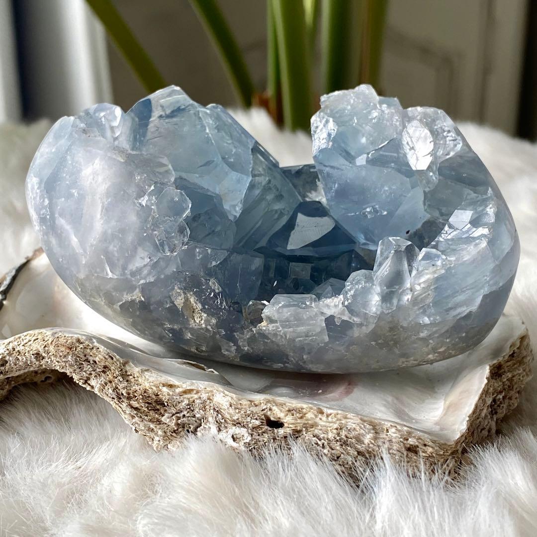 【 天然石 セレスタイト 原石　天青石　クラスター 】