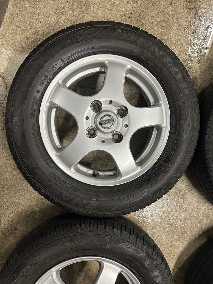 送料無料　145/80R13 日産モコから取外　純正アルミセット