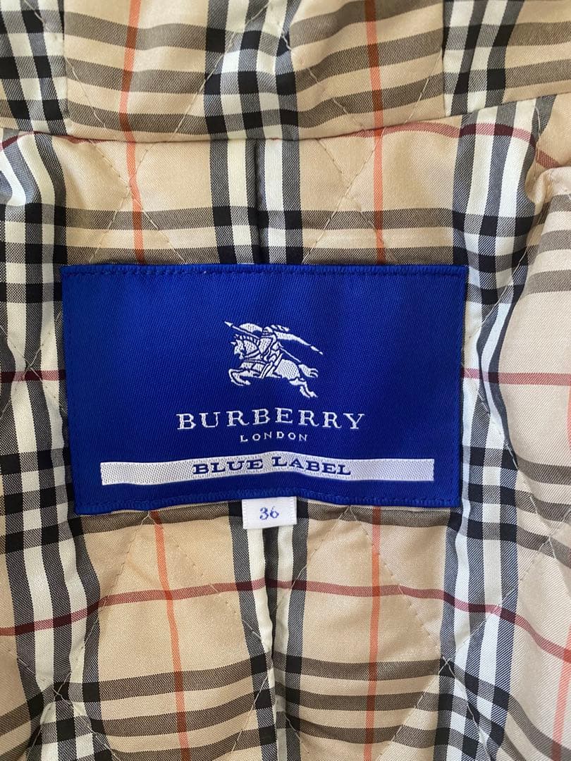 バーバリーブルーレーベルモッズコート 黒 ファー付き