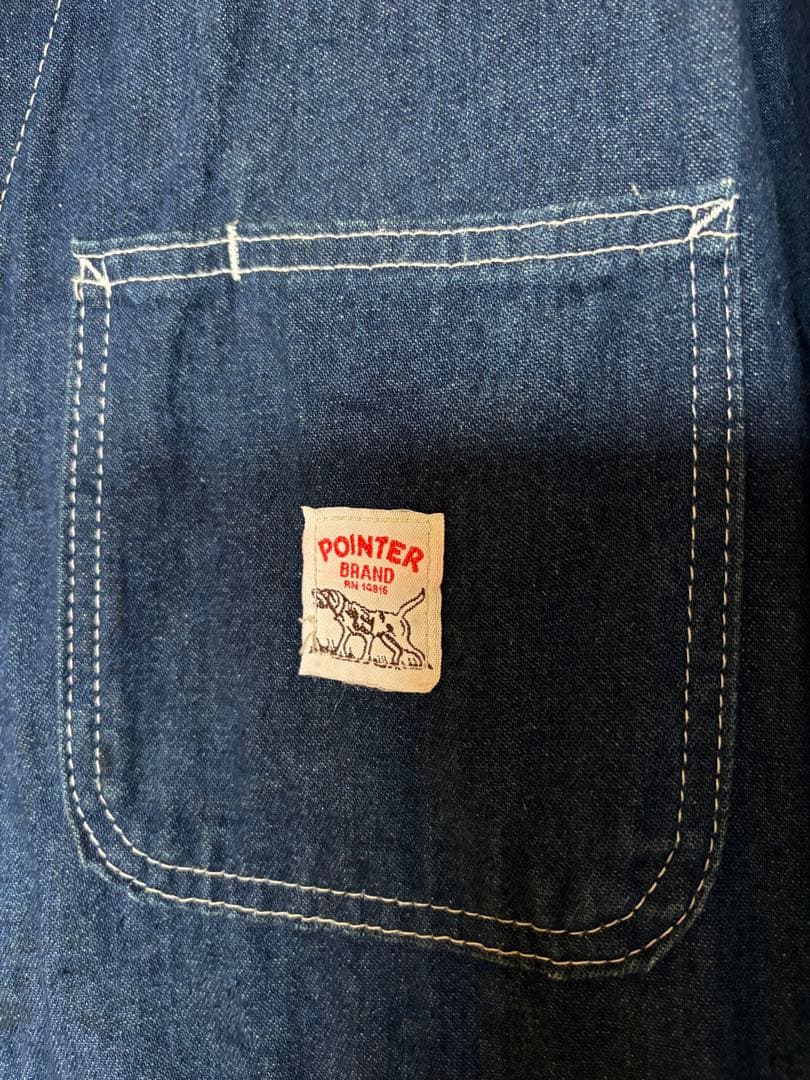POINTER BRAND 濃紺 デニム オーバーオール つなぎ 80〜90s