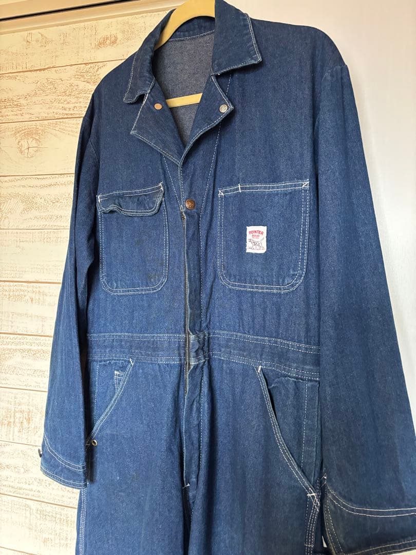 POINTER BRAND 濃紺 デニム オーバーオール つなぎ 80〜90s