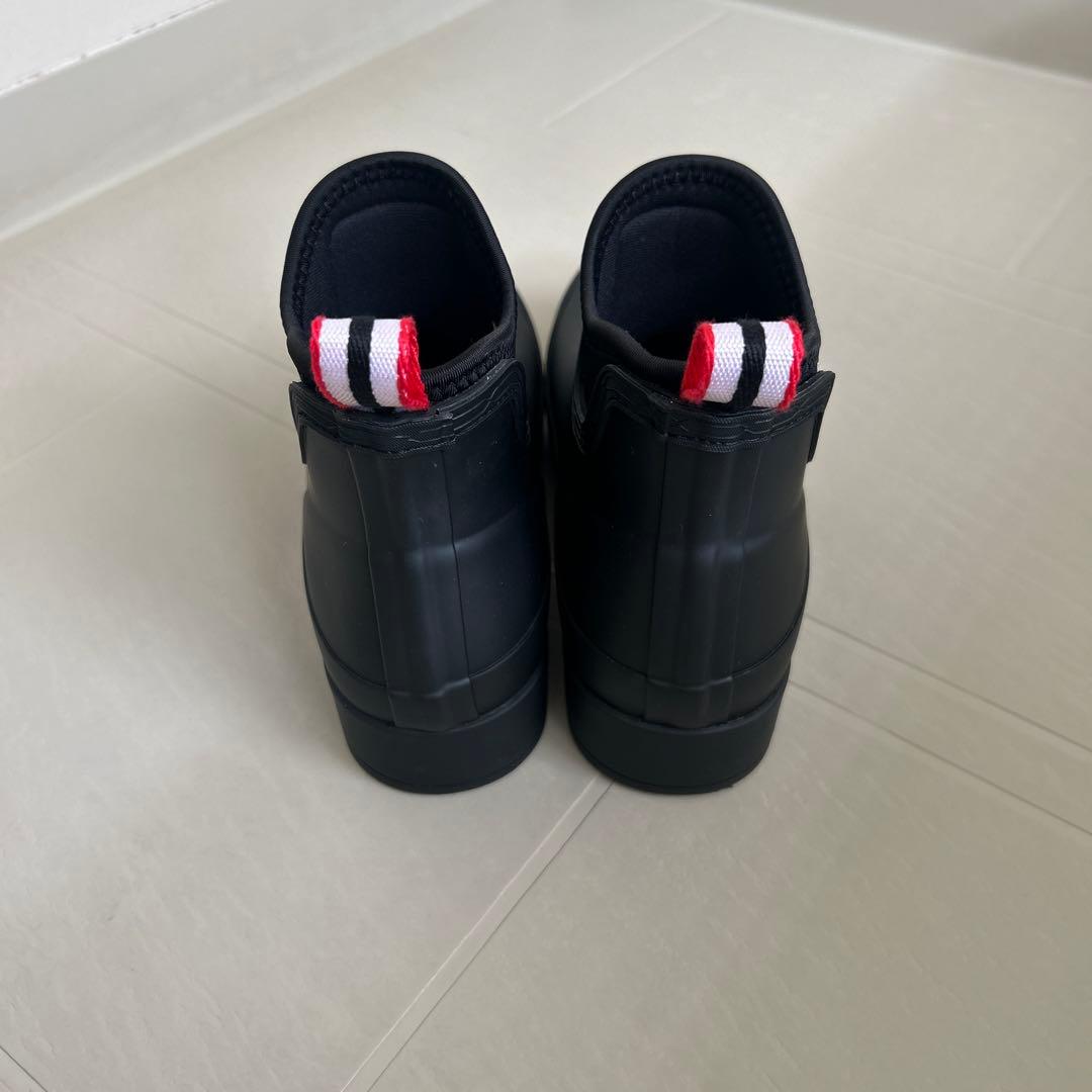 HUNTER ブラック ショートレインブーツ EU37