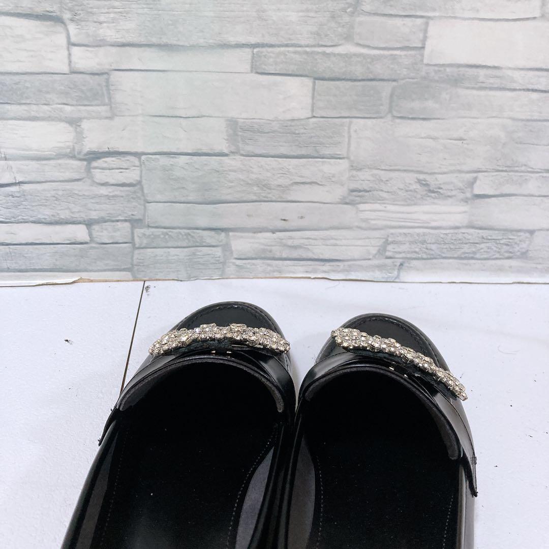 極美品 OHGA オオガ オーガ ビジューローファー 2way ブラック 24