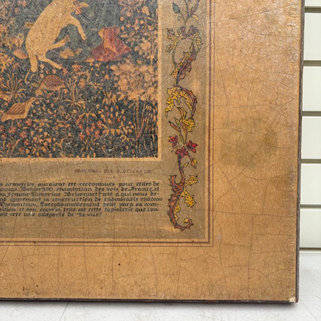 ビンテージ木製　壁掛け　絵画　ウォールデコ　ワールドビンテージ