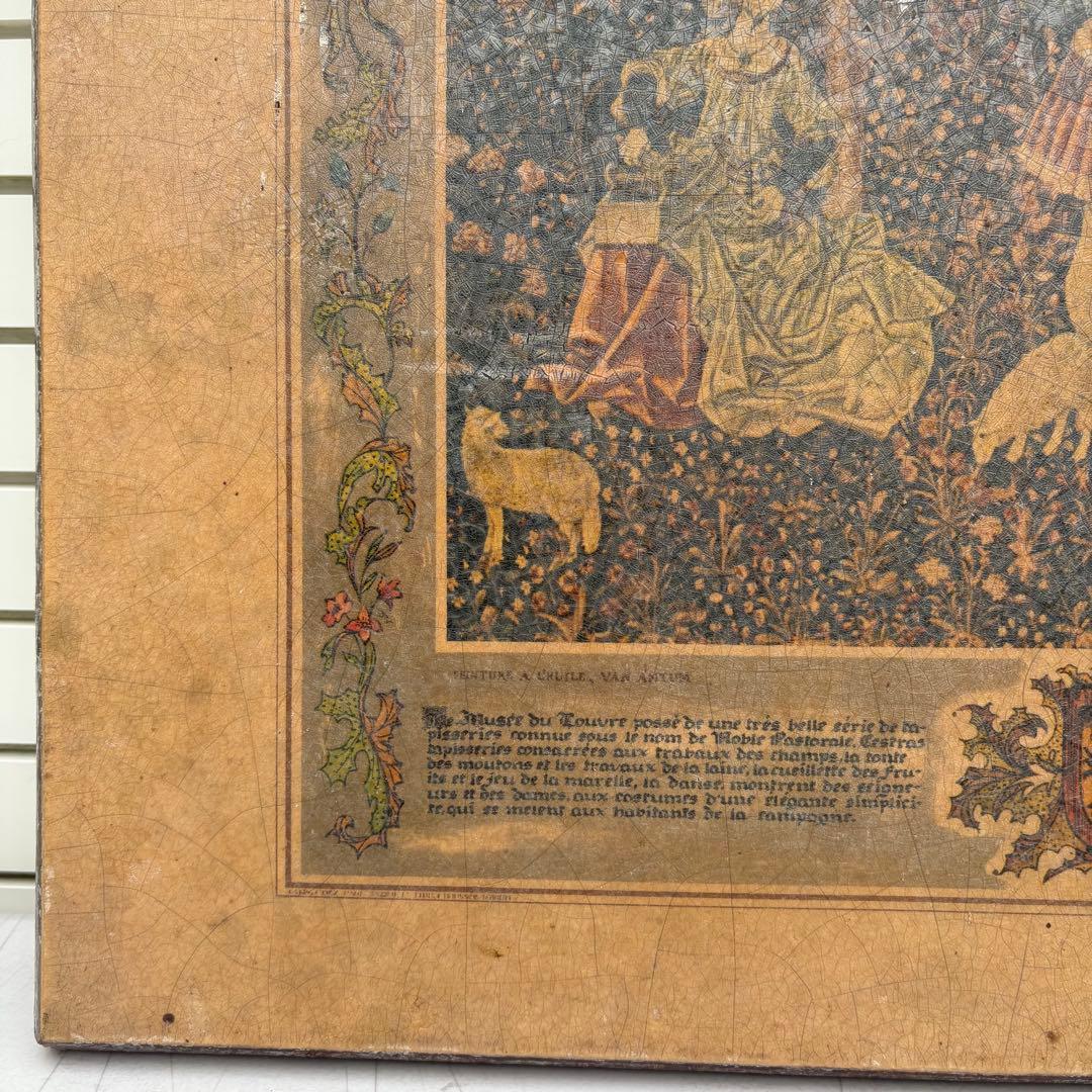 ビンテージ木製　壁掛け　絵画　ウォールデコ　ワールドビンテージ