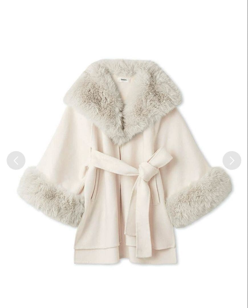 SNIDEL ホワイトファーケープコート　snidel