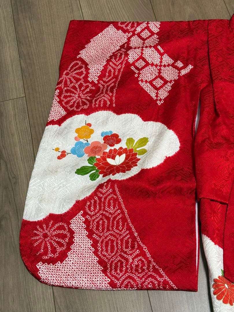 3歳着物　七五三　正絹　絞り　お着物　長襦袢　セット